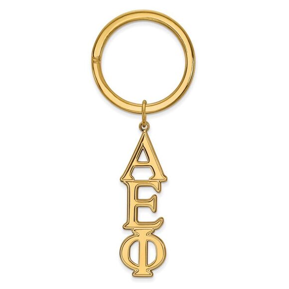 14K Plated Silver Alpha Epsilon Phi Key Chain - Picture 1 of 3